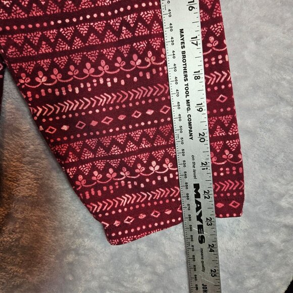 Catherines Womens Long Sleeve Tee Plus Size 2X 22/24W Red Patterned Top stretch - Picture 6 of 11